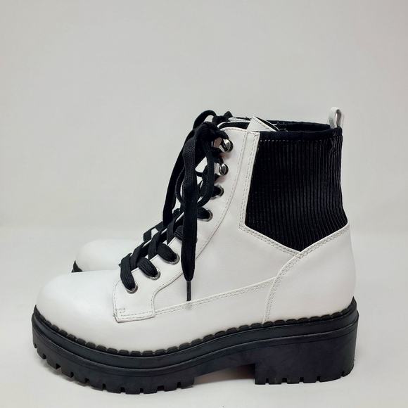 Indigo Road Wilder Combat Boots - Women's - Black and White Size 8 1/2 - Picture 4 of 15